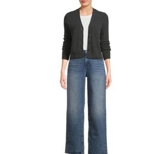 Madewell Newbury Shrunken V-Neck Cardigan Size M Knit Button-Up Sweater Minimal